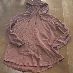 Dusty Rose brown Quarter-Zip Hoodie